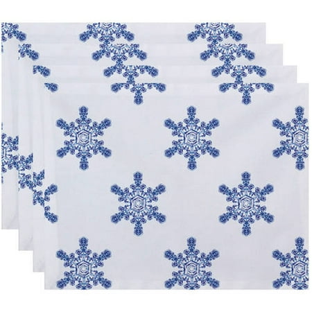 

Simply Daisy 18 x 14 Flurries Holiday Print Placemat