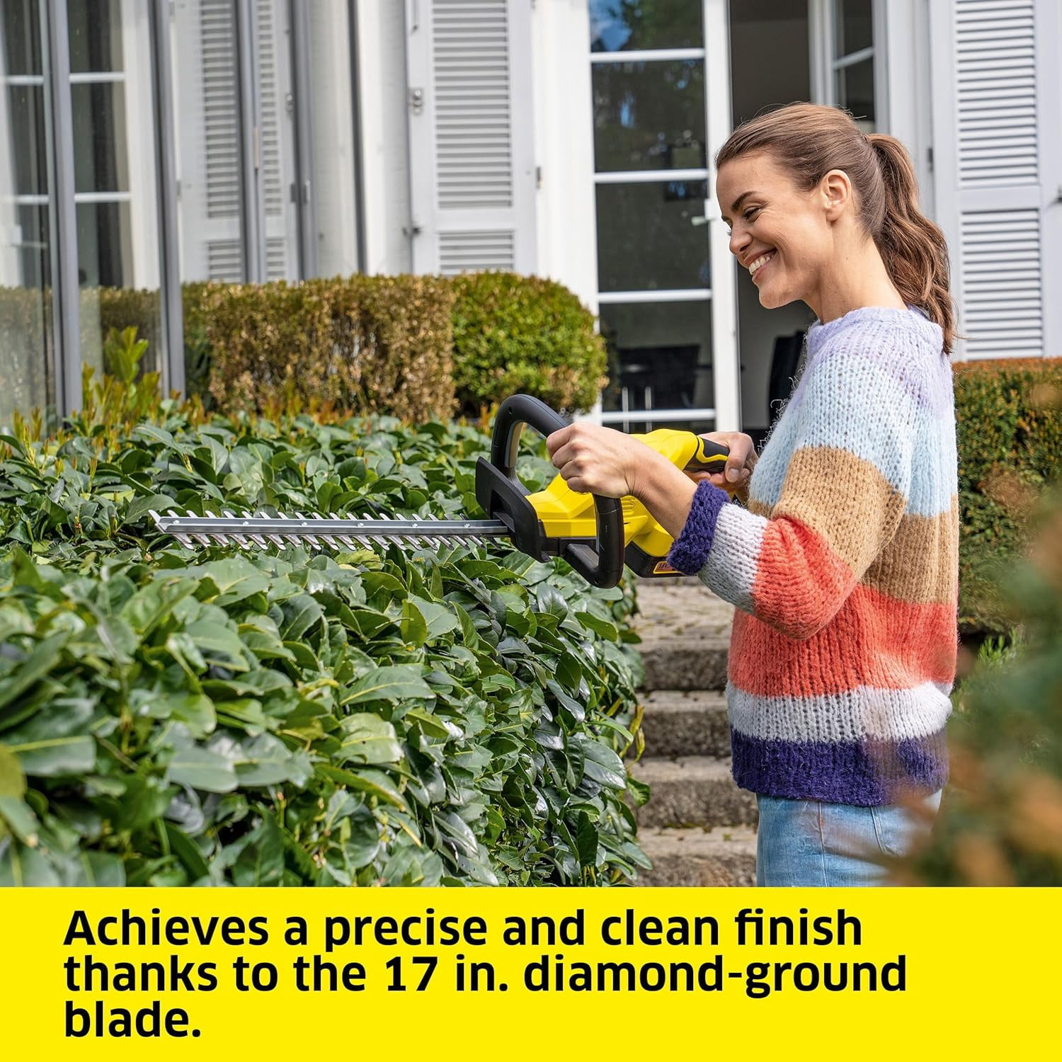HGE 18-45 Cordless Hedge Trimmer with Rotating Handle and Diamond-Ground Blade - 17" Cutting Length - Tool Only