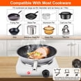 thumbnail image 3 of Electric Single Burner, iMounTEK 1000W Portable Coil Single Burner, Adjustable Hot Plate with Non Slip Rubber Feet 5 Temperature Adjustments,White, 3 of 7