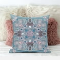 thumbnail image 2 of Amrita Sen Designs  16 x 16 in. Paisley Leaf Geo Broadcloth Indoor & Outdoor Zippered Pillow - Grey & Pink, 2 of 5