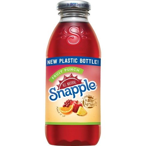 Snapple All Natural Fruit Flavored Teas and Juices, 16 oz Plastic
