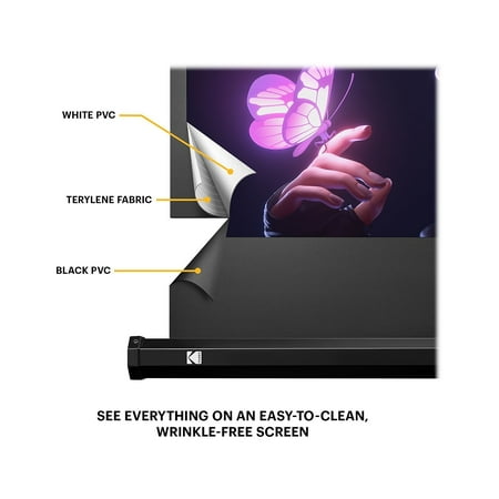 Kodak - 80 in. Portable Projector Screen, Adjustable Projection Screen with Tripod Stand & Carry Bag - White