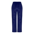 thumbnail image 6 of LRen Women's Velvet Pants High Waist Elegant Trousers with Pockets Work Business Ankle Pants ,Blue,XL, 6 of 7