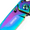 rainbow 1, variant on Dispatch 4.1” 8Cr Folding Pocket Knife with Clip for Everyday Carry, Plain&Serrated Edge Blade with Grey Titanium Coating, Gifts for Men