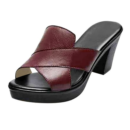 

Jungdeepe Women Fish Mouth Slippers Fashion Wedge Sandal Middle Heel Flip-Flop Slippers Summer Heels Slippers Sandals Flat Sandals Women Summer Comfortable Fashion Sandals for Women Slide Sandals