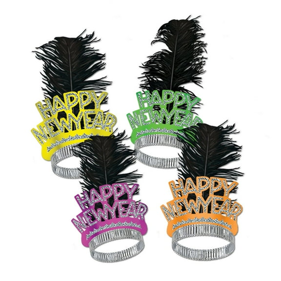 Beistle Club Pack of 50 Neon Swing "Happy New Years" Legacy Party Favor Tiaras