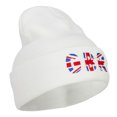 thumbnail image 4 of United Kingdom GBR Flag Embroidered Long Beanie - White OSFM, 4 of 5