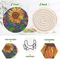 thumbnail image 4 of 6 Pieces Coil Coasters Bar Coasters Anti-slip Coasters Heat-resistant Coasters Fashion Stained Glass Sunflower, 4 of 7