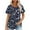 Blue, variant on Raeneomay Short Sleeve Tunic Tops Fit Pleated Blouse Shirts Fashionable Women's Casual Short Sleeved Loose Round Neck Printed Top