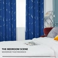 thumbnail image 3 of Deconovo Grommet Blackout Curtains Noise Reducing Silver Foil Wave Print Room Darkening Curtain Thermal Insulated Drapes 52Wx 72L inches Royal Blue Set of 2 Panels, 3 of 6