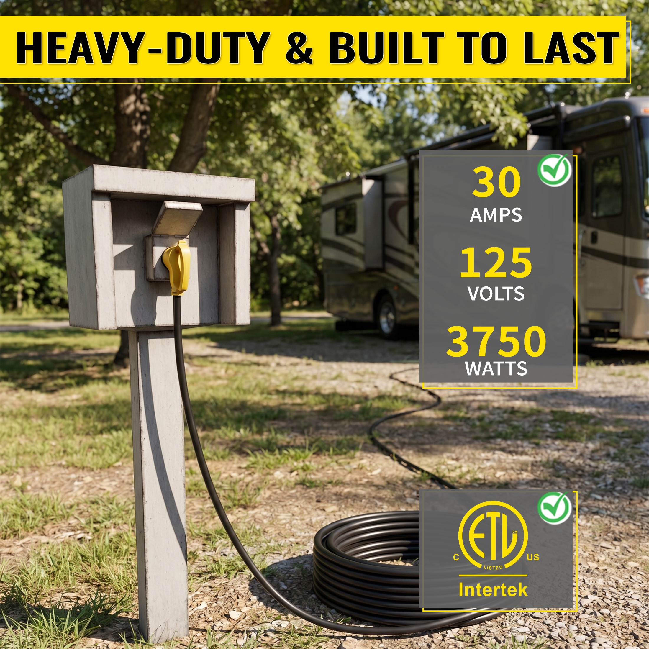 ZAZFO 50 Ft 30 Amp RV Extension Cord with Waterproof Design photo 4