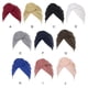 thumbnail image 3 of Minnieouse Turbante tejido nudo estilo étnico musulmán Hijab sombrero Donut cubierta diadema gorras Bonnet decoración del cabello para Sombreros Blanco, 3 of 6
