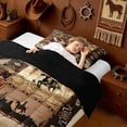 thumbnail image 3 of Erosebridal Retro Bohemian Aztec Geometric Twin Comforter Sets,Western Cowboy Rustic Cowhide Bedding Set For Men,Reversible Black,2 Pieces, 3 of 7