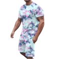 thumbnail image 5 of MKLEKYY Conjunto Deportivo Informal Corto Para Mujer Y Hombre, Ideal Para Vacaciones Y Fitness, Con Mangas Cortas Y Pantalones Cortos, Ideal Para Actividades De Primavera, Verano Y Otoño., 5 of 5