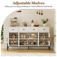 thumbnail image 6 of Ataucjin 62inch Buffet Cabinet with Storage,Large Sideboard Buffet Cabinet, Wooden Buffet Cabinet with 3 Drawers and 4 Fluted Glass Doors, Coffee Bar Cabinet Buffet Table for Dinning Room,Kitchen, 6 of 9