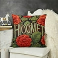 thumbnail image 2 of Sweet Home Red Flower Throw Lumbar Pillow Covers  Black Background with Geranium Poppy Floral Green Leaves Plants Farmhouse Decorations Pillow Cases  for Sofa Couch, 2 of 5