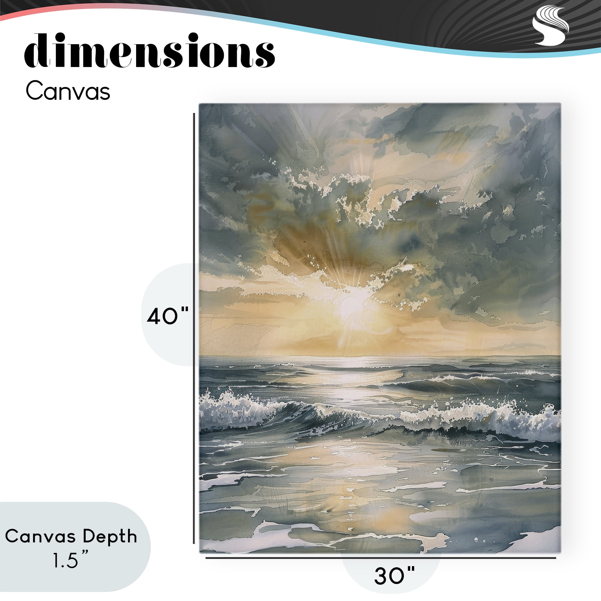 Stupell Industries Sunlit Waves Golden Reflection Canvas Wall Art, design by Petal Prints Design
