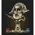 thumbnail image 4 of Muscular George Washington Caricature Adult Black Crew Neck Short Sleeve Tee-Large, 4 of 4