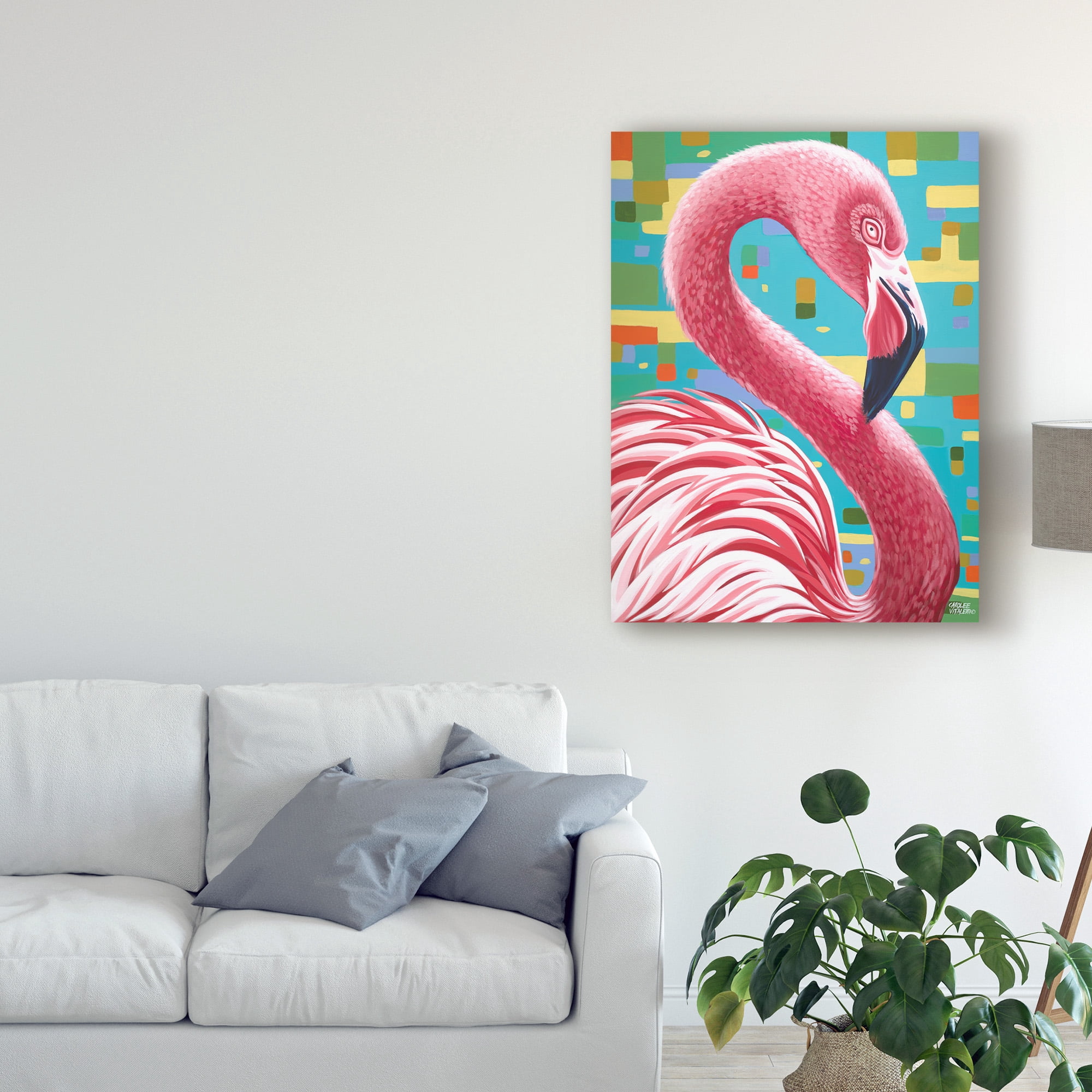 Trademark Fine Art 'Fabulous Flamingos I' Canvas Art by Carolee Vitaletti