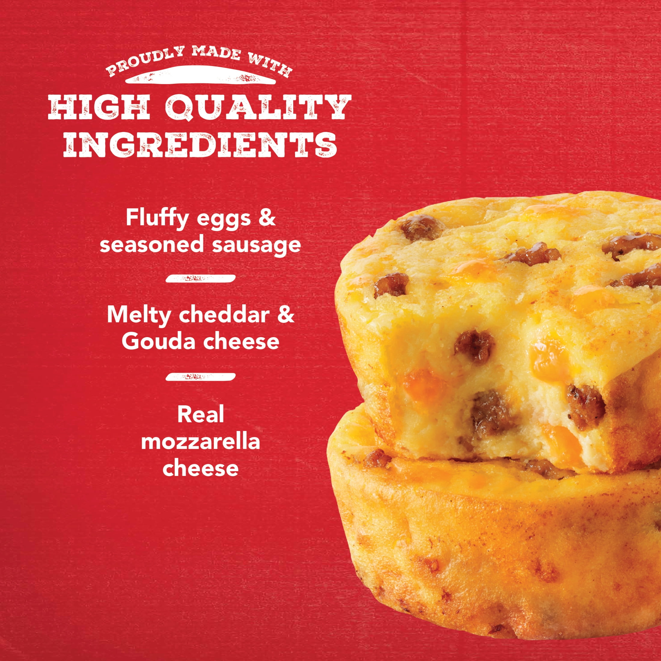 Jimmy Dean Sausage Three Cheese Egg Bites, 4 oz, 2 Count (Frozen)