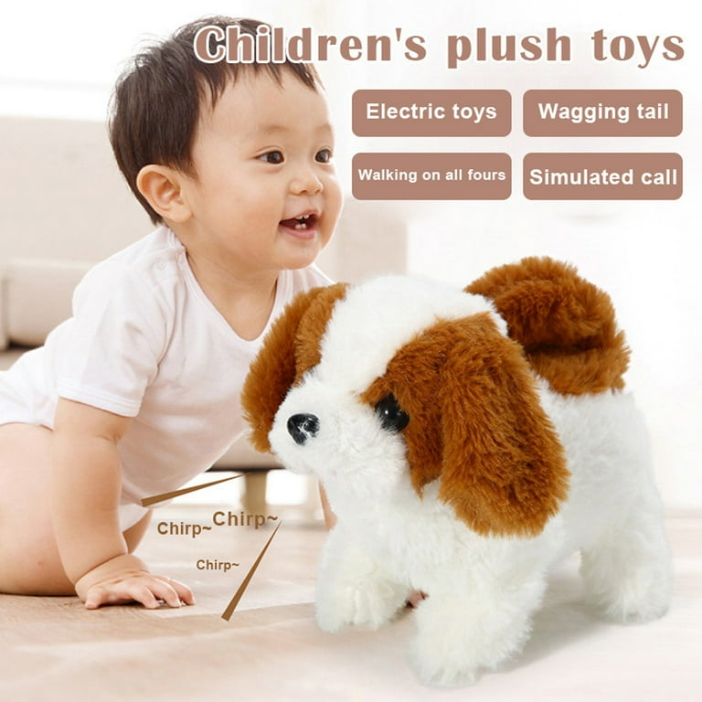 Pet Toy Dog Barks Sits Walk and Flips Plush Dog Toy Puppy Electronic Interactive Pet Dog Golden Retriever