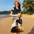 thumbnail image 4 of Balery Azure Sky Western Desert Cowboy Vestidos sueltos de manga corta para mujer, vestidos de verano 2025, vestidos casuales de corte A con vuelo., 4 of 6