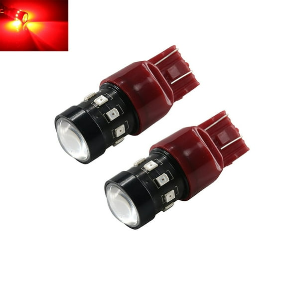 7443 Red High Power 2835 Chip 12-LED Turn Signal/Brake/Tail Light Bulbs (7443, Red)