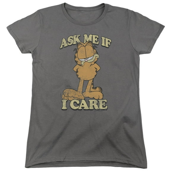 Garfield Ask Me S/S Women's T-Shirt Charcoal