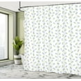 thumbnail image 5 of Ambesonne Floral Shower Curtain, Green Leaves Vintage, 69"Wx84"L, Green Violet Blue White, 5 of 5