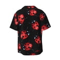 thumbnail image 2 of Naloa Beautiful Red Ladybug Men's Loose Fit Cuban Collar Short-Sleeve Shirt with Button-down and Chest Pocket for Everyday Wear Outings - 4X-Large, 2 of 7