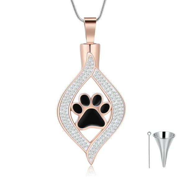 Dog/Cat Paw Cremation Jewelry for Ashes The Eye of My Heart Urn Necklace Keepsake Urn Jewelry for Pet Gifts