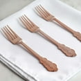 thumbnail image 6 of Efavormart 24 Pack | 8" Metallic Rose Gold Baroque Disposable Cutlery Plastic Forks for Wedding Party Banquet Events Candy Buffet, 6 of 10