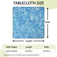 thumbnail image 2 of Blue White Tie Dye Swirl Pattern Square Fitted Tablecloth with Elastic Edge,Square Table Cover,Washable Elastic Table Cover for Home Kitchen Party Decor 34"x34", 2 of 6