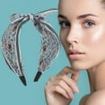 thumbnail image 6 of Unique Bargains 1 Pc Wide Tie Paisley Bow Headbands for Women Blue, 6 of 6
