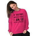 thumbnail image 4 of History Repeats Itself Dinosaur Pet Unisex Plus Fleece Graphic Sweatshirt Brisco Brands 3X, 4 of 5
