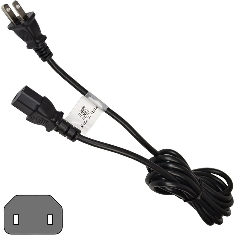 Hqrp 10ft AC Power Cord for RCA P52753 P52753a P52753at P52756sb P52770eb P56720lv HDTV TV LCD LED Plasma Mains Cable, Black