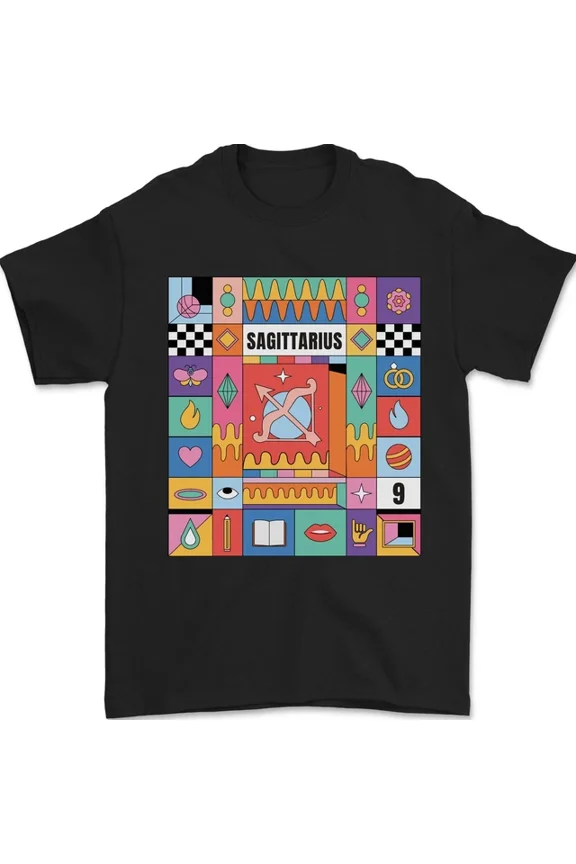 Vibrant Sagittarius Star Sign Zodiac Mens S-5XL T-Shirt