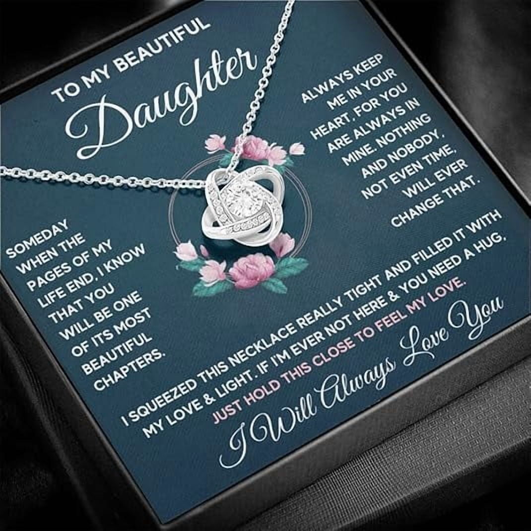 Daughter Gift From Mom Mother Daughter Necklace Birthday Graduation Christmas Jewelry Gifts For My Beautiful Daugther Adult Daughter with Message Card and Gift Box Gift for Her