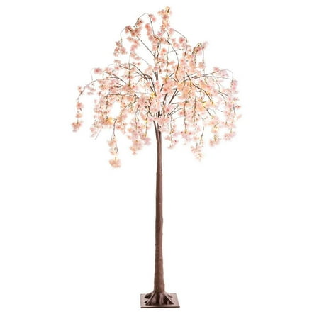Large Lighted Faux Weeping Cherry Tree Home Decor - Use Indoors or Outdoors