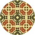 thumbnail image 1 of Ahgly Company Machine Washable Indoor Round Transitional Mustard Yellow Area Rugs, 7' Round, 1 of 7