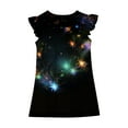 thumbnail image 5 of LNWUY Toddler Girls Fashion Star Printed Fly Sleeve Dress Summer Kids Dresses Sleeveless Round Neck Dresses Multicolor 9 Years, 5 of 6