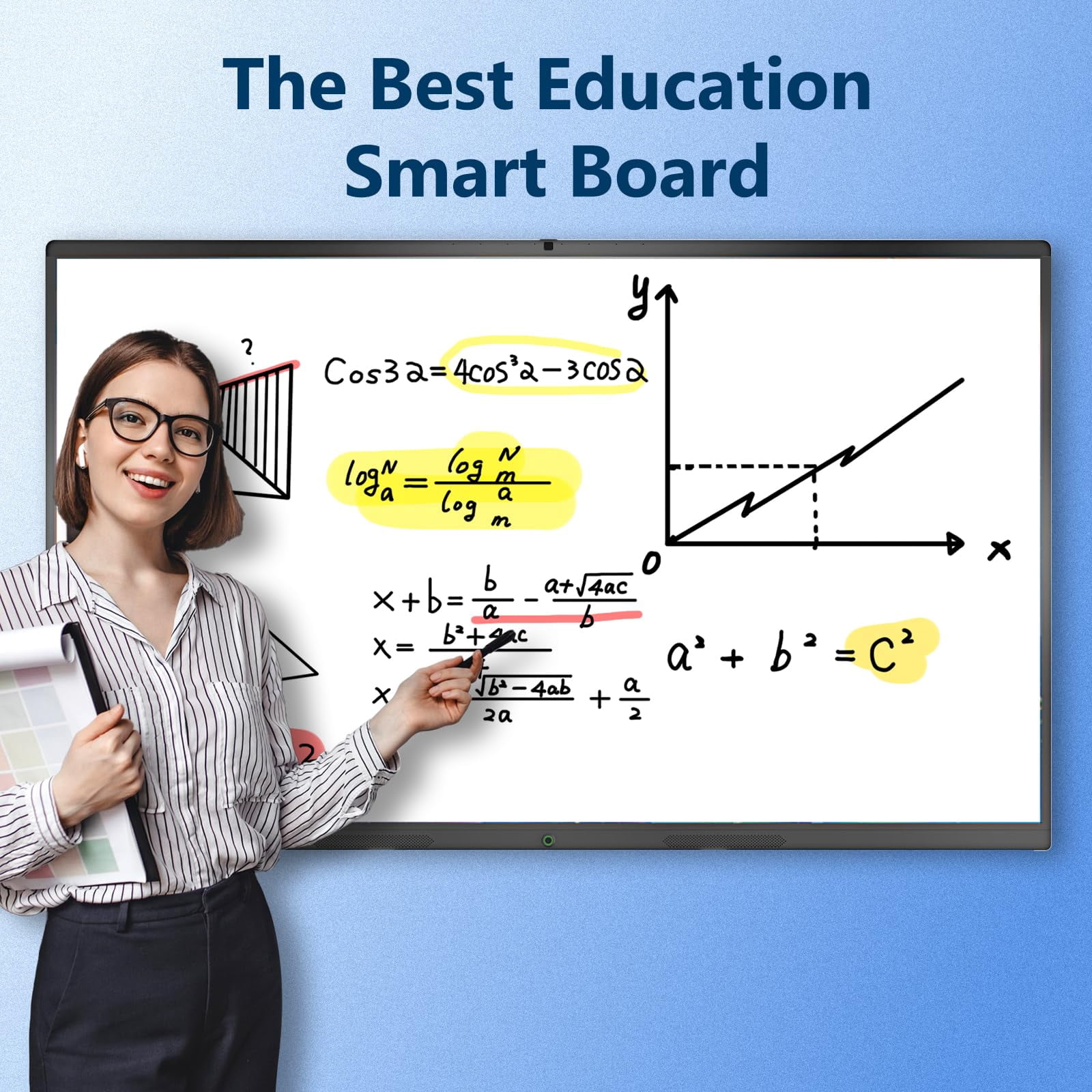 Smart Board,55 Inch Interactive Whiteboard 4K Touchscreen Built in Ultra High Definition Camera Open App Ecosystem, Digital Presentation Electronic Smart WhiteBoard for Classroom Home Office