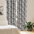 thumbnail image 2 of Ambesonne Abstract Curtains, Modern Rectangle and Lines, Pair of 28"x84", Charcoal Grey Eggshell, 2 of 5