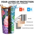 thumbnail image 3 of Colorful Floral Pattern 10oz Tumblers Stainless Steel Tumbler with Lid and Straw,Vacuum Insulated Double Wall Travel Tumbler Cups with Cleaning Brush for Coffee, Tea, 3 of 4