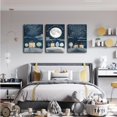 thumbnail image 4 of Canvas Poster Children's Room Wall Painting Set Watercolor Animal Theme Giraffe Bear Elephant Illustration Dream Sky Baby Room Decoration Three-piece Set Artwork Baby Space, 4 of 6