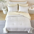 thumbnail image 7 of RYNGHIPY King Beige Cream Striped Comforter Set 8Pcs Bed in A Bag Boho Bedding Set for Women Men Shabby Chic Vintage Quilt Set with Sheets (Cream, King), 7 of 7