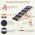 thumbnail image 4 of DOMIPET 17" Extra Wide Dog Ramp for Couch Bed Car, Adjustable Height Wooden Pet Ramp for Dogs Cats,  Stable Foldable Pet Steps (Supports up to 200LBS), 4 of 10