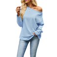thumbnail image 6 of Wevis Round Neck Knit Autumn Pullover for Women Long Sleeve Basic Casual Tops Casual Loose Sweater, 6 of 7