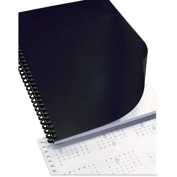 Opaque Plastic Presentation Binding System Covers, 11 X 8 1/2, Black, 50/pack | Bundle of 5 Packs