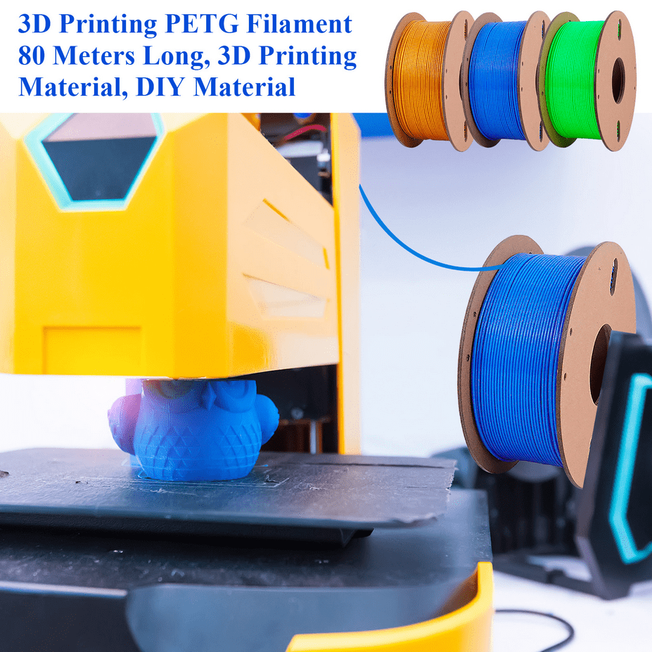 3D Printing PETG Filament 1.75mm, Rapid PETG Filament, 3D Printer Filament No-Tangling, Dimensional Accuracy +/- 0.02mm 1kg for 3D Printing (4Pcs B, 26ft L)